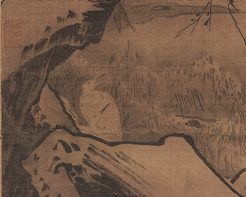 宋 马远 雪滩双鹭图 59x37.6 台北 宋 马远 雪滩双鹭图 59x37.6 台北