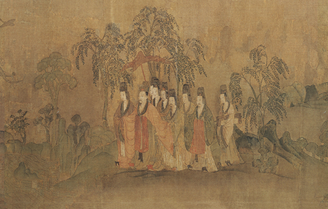 晋 顾恺之 洛神赋图卷(第一卷 完美版)(第二卷)画心绢本 晋 顾恺之 洛神赋图卷(第一卷 完美版)(第二卷)画心绢本