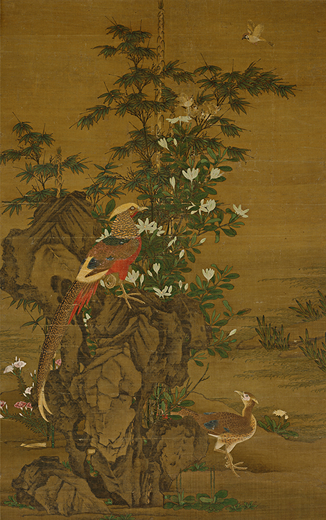 元 王渊 花竹锦鸡图轴绢本135x85 “元代绝艺花鸟画家” 元 王渊 花竹锦鸡图轴绢本135x85 “元代绝艺花鸟画家”