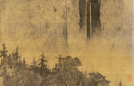 宋 范宽 溪山行旅图 绢本206.3X103.3台北故宫