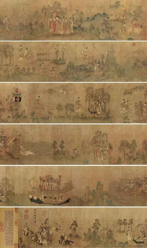 晋 顾恺之 洛神赋图卷(第一卷 完美版)(第二卷)画心绢本