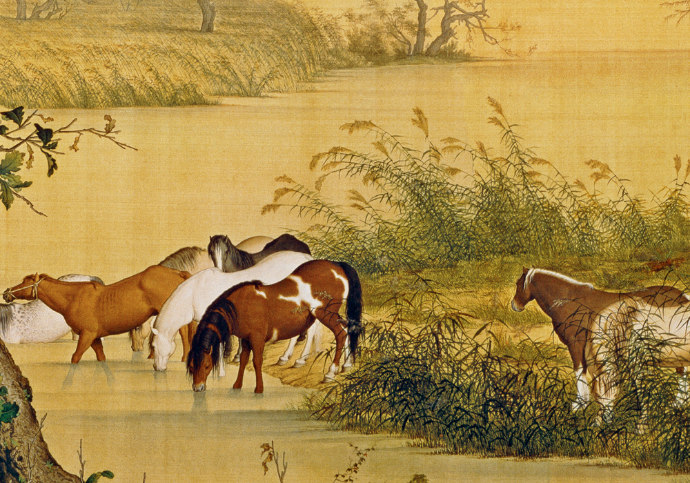不愧传世名画,每个局部单独看都是经典之作 郎世宁的《百骏图》 不愧传世名画,每个局部单独看都是经典之作 郎世宁的《百骏图》