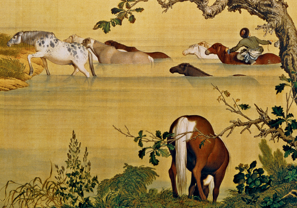 不愧传世名画,每个局部单独看都是经典之作 郎世宁的《百骏图》 不愧传世名画,每个局部单独看都是经典之作 郎世宁的《百骏图》