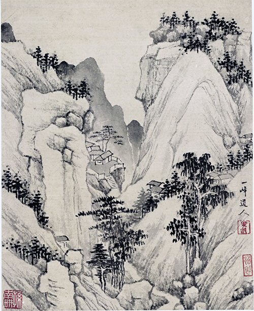 清 查士标-山水十开 纸本 欣赏
