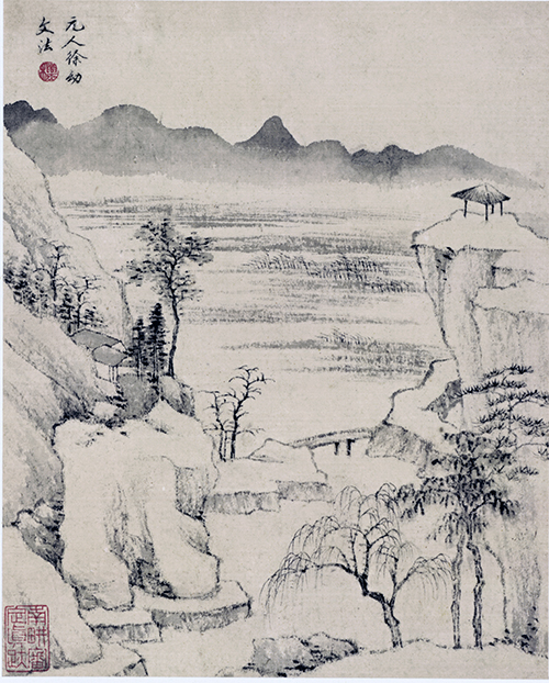 清 查士标-山水十开 纸本 欣赏