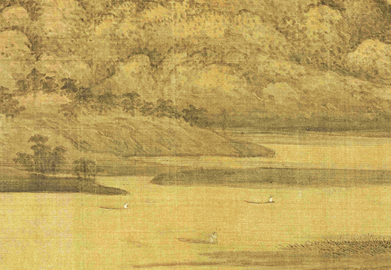 五代 董源 潇湘图卷 全卷 绢本50X141