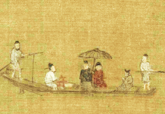 五代 董源 潇湘图卷 全卷 绢本50X141