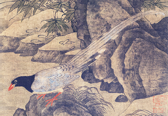 《山鹧棘雀图》:黄居寀笔下的自然灵韵与古朴风华 绢本97 x 53.6