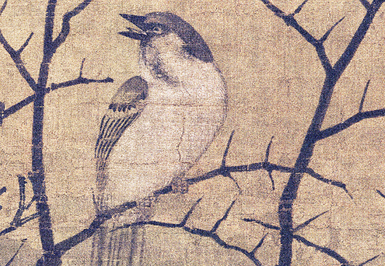 《山鹧棘雀图》:黄居寀笔下的自然灵韵与古朴风华 绢本97 x 53.6
