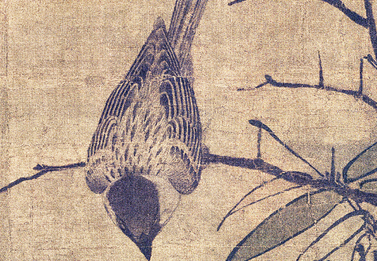 《山鹧棘雀图》:黄居寀笔下的自然灵韵与古朴风华 绢本97 x 53.6