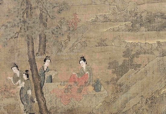 五代 阮郜 阆苑女仙图卷(全卷)绢本42.7X191.38