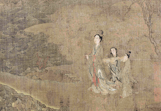五代 阮郜 阆苑女仙图卷(全卷)绢本42.7X191.38