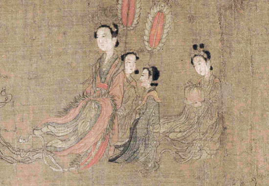 五代 阮郜 阆苑女仙图卷(全卷)绢本42.7X191.38