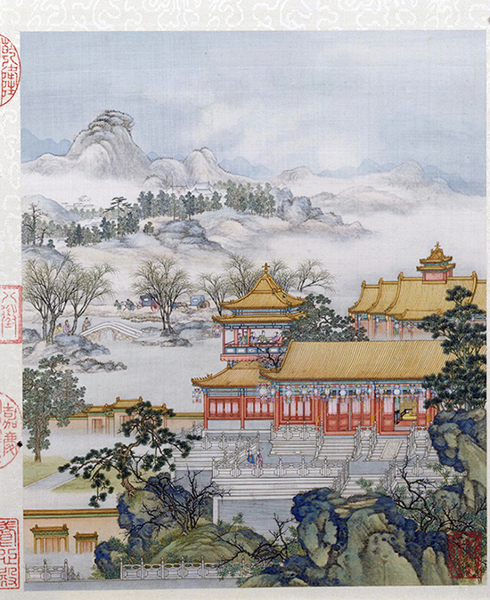 清 陈枚 山水楼阁图册十二开 记录圆明园昔日辉煌
