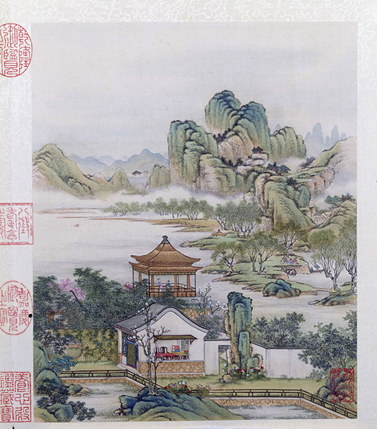 清 陈枚 山水楼阁图册十二开 记录圆明园昔日辉煌