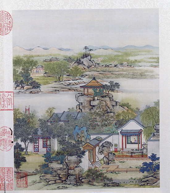 清 陈枚 山水楼阁图册十二开 记录圆明园昔日辉煌