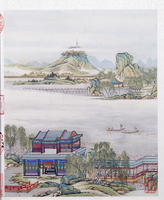 清 陈枚 山水楼阁图册十二开 记录圆明园昔日辉煌