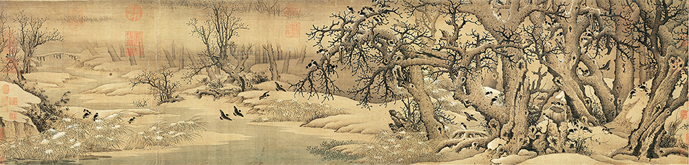 北宋 李成 寒鸦图卷(全卷)绢本27.1X113.2北京故宫