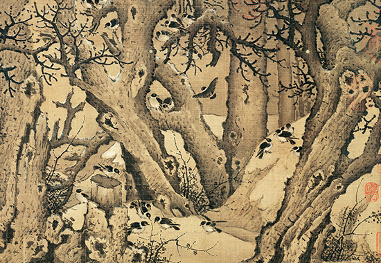 北宋 李成 寒鸦图卷(全卷)绢本27.1X113.2北京故宫