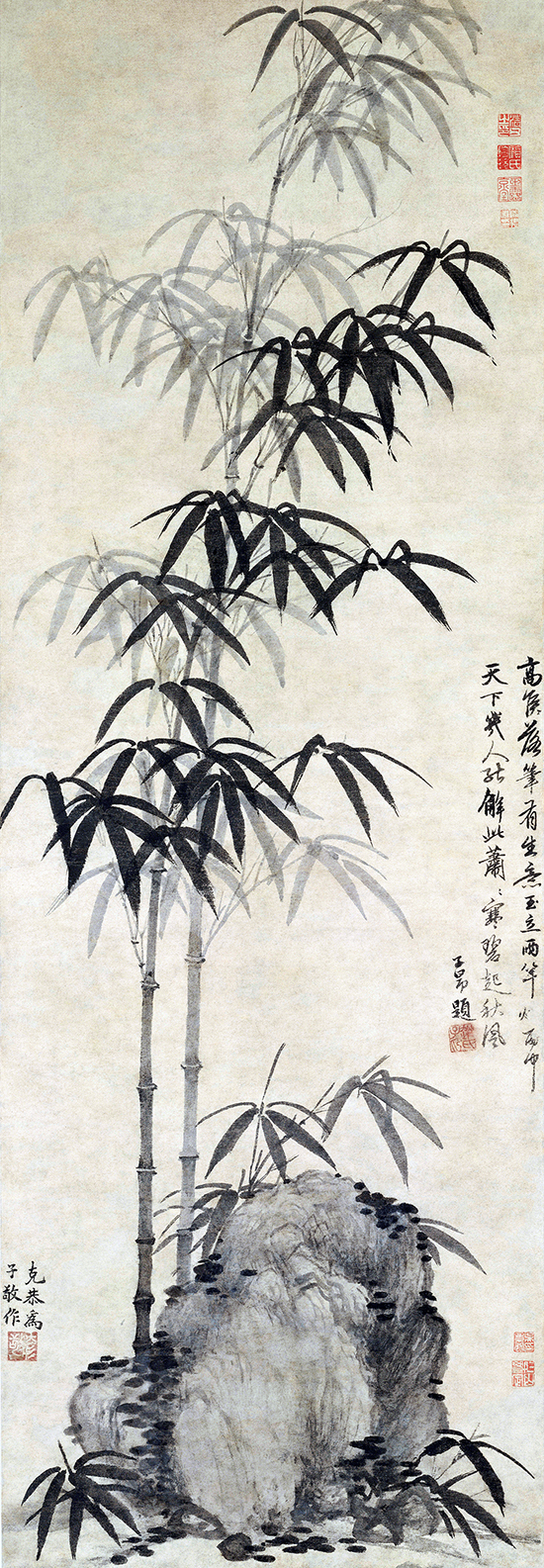 墨竹坡石图:高克恭笔下的烟雨清韵