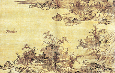 清 蓝瑛 秋山行旅图轴绢本 186.5x69