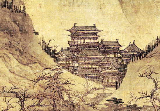 清 蓝瑛 秋山行旅图轴绢本 186.5x69