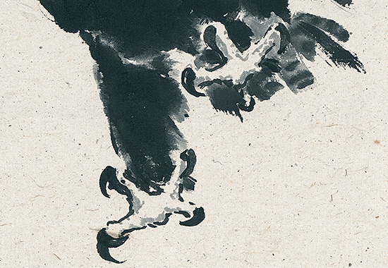 近现代 徐悲鸿 雄鹰 纸本29.5x85.4