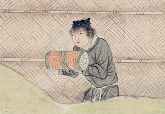 明 仇英 赵孟頫写经换茶图卷 绢本 克利夫兰 22x110
