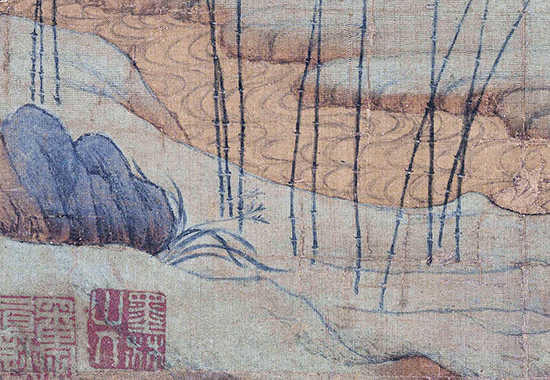 元 赵孟頫 自画像 图页 绢本 设色 24x23