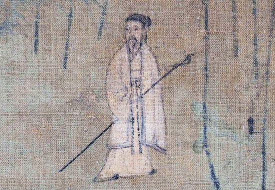 元 赵孟頫 自画像 图页 绢本 设色 24x23