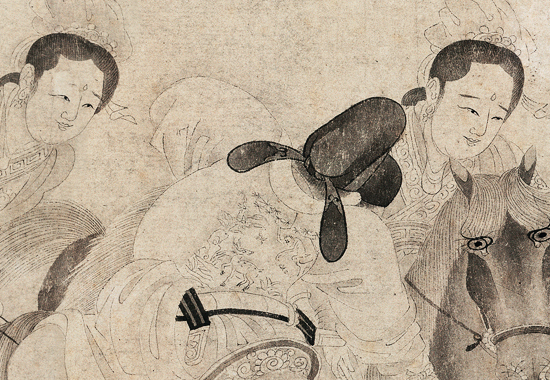 北宋 李公麟 明皇击球图卷(全图) 纸本33x511辽宁省博物馆