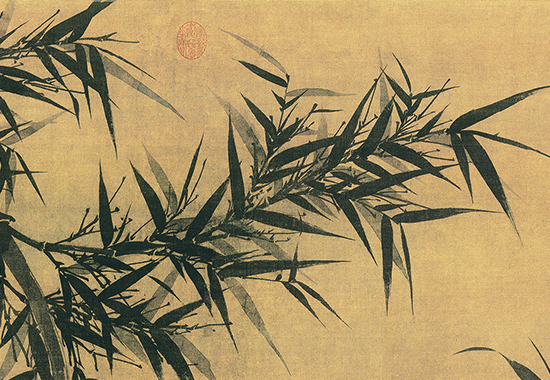 宋 文同 墨竹图轴 绢本 131.6x105 台北