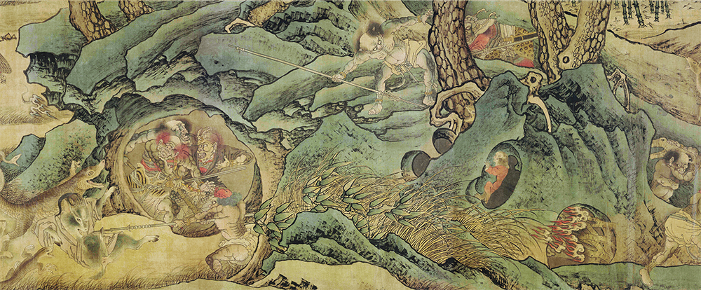 宋 佚名 二郎神搜山图卷 绢本53x561北京故宫