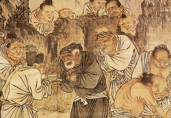 宋 刘履中 田畯醉归图(全卷)绢本28x188.4 刘履中笔下的田园诗意