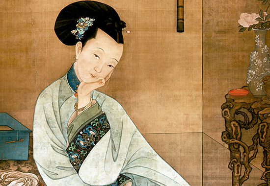 清·冷枚《春阁倦读轴》:画中雅韵,时光之美,笔墨洁净,典丽妍雅,精美绝伦