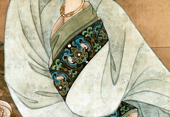 清·冷枚《春阁倦读轴》:画中雅韵,时光之美,笔墨洁净,典丽妍雅,精美绝伦
