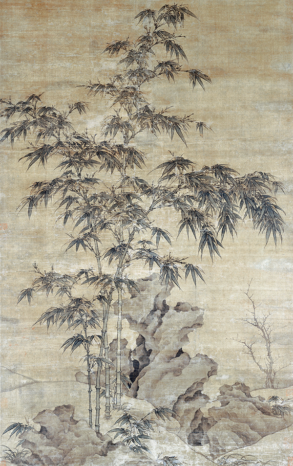 元 李衎 双钩竹图 绢布 102.5 x163.5