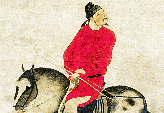 元|赵雍《挟弹游骑图》元代贵族的生活风貌