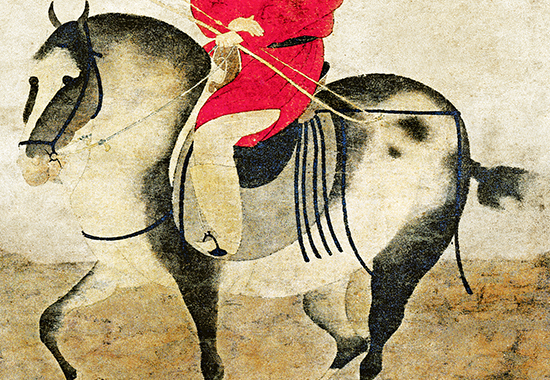 元|赵雍《挟弹游骑图》元代贵族的生活风貌