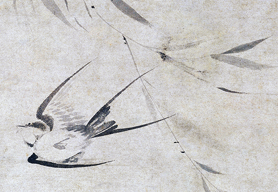元 盛昌年 《柳燕图》纸本75.9x25.5 元代花鸟画典范之作