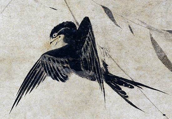 元 盛昌年 《柳燕图》纸本75.9x25.5 元代花鸟画典范之作