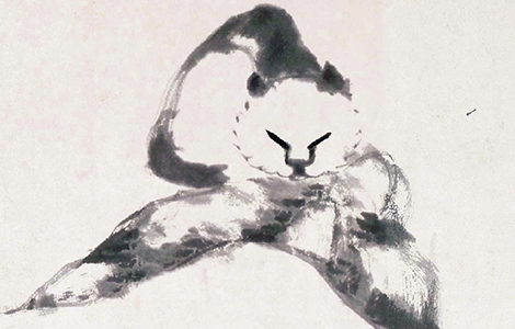 遗民画家的悲愤与抗争 清  朱耷 猫石图 纸本 34x218