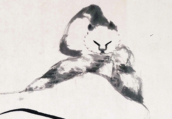 遗民画家的悲愤与抗争 清 朱耷 猫石图 纸本 34x218