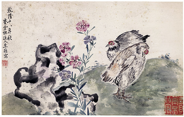 清 李鱓 花鸟十二开 纸本 李复堂