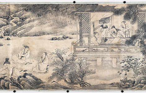 明 钱贡 《兰亭诗序图卷》 兰亭雅集场景的再现