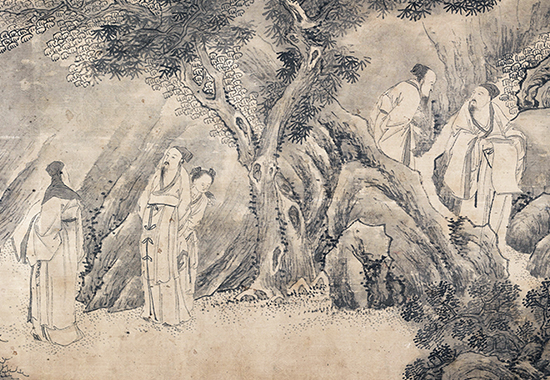 明 钱贡 《兰亭诗序图卷》 兰亭雅集场景的再现