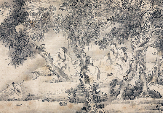 明 钱贡 《兰亭诗序图卷》 兰亭雅集场景的再现