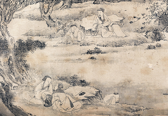 明 钱贡 《兰亭诗序图卷》 兰亭雅集场景的再现