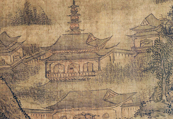 北宋（燕文贵款）《扬鞭催马送粮忙图》描绘老百姓为前线军队送军粮的场面