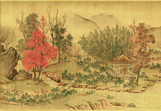 北宋 赵令穰 《陶潜赏菊图》陶渊明归隐生活 董其昌、詹同、蔡哲、中山居士、张羽、苏伯衡题跋